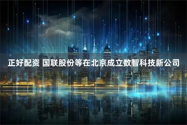 正好配资 国联股份等在北京成立数智科技新公司